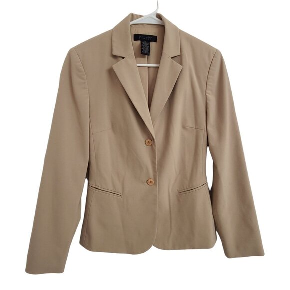 The Limited Jackets & Blazers - The Limited Blazer XS Womens Beige 2 Buttons Long Sleeve Notch Collar Pockets